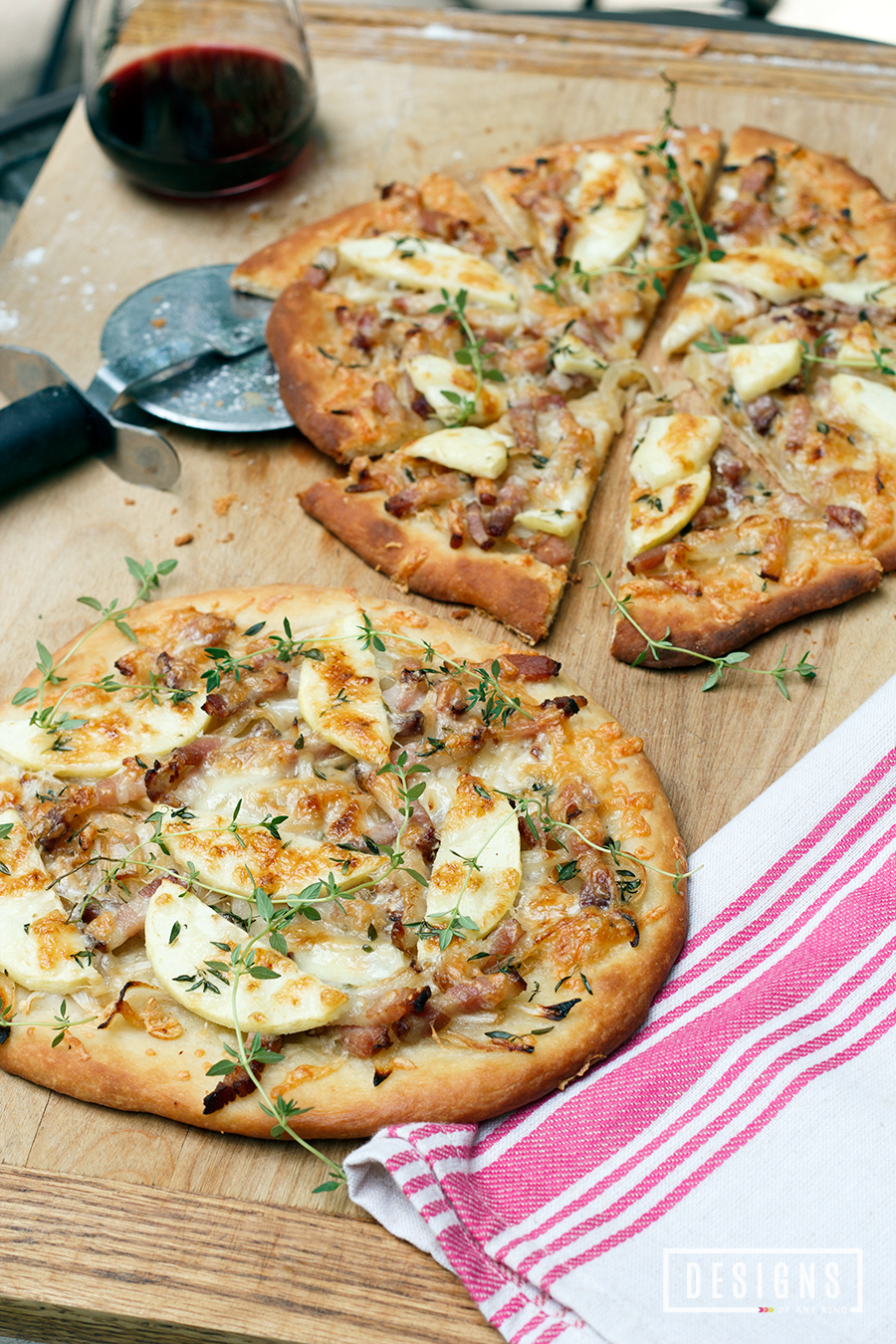Bacon, Apple, Onion & White Cheddar Flatbread | Designs of Any Kind