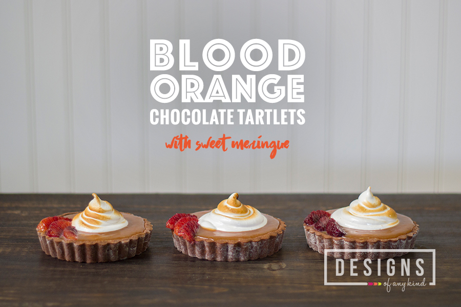 Blood Orange-Chocolate Tart with Sweet Meringue | designsofanykind.com
