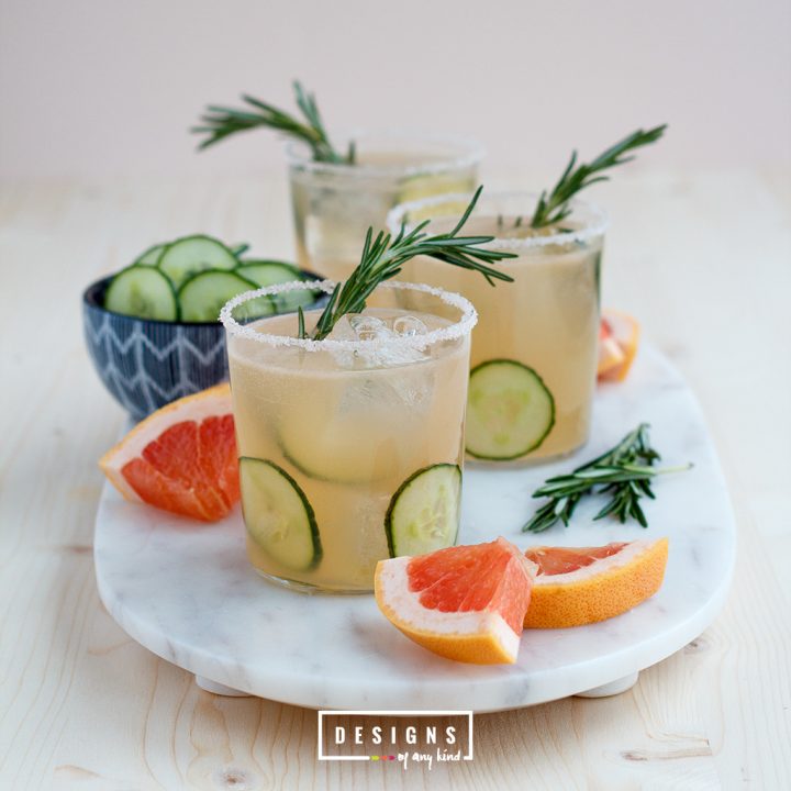 Cucumber Rosemary Paloma. Beat the summer heat with this very refreshing Cucumber Rosemary Paloma, a traditional mexican sparkling grapefruit cocktail. Recipe at www.designofanykind.com