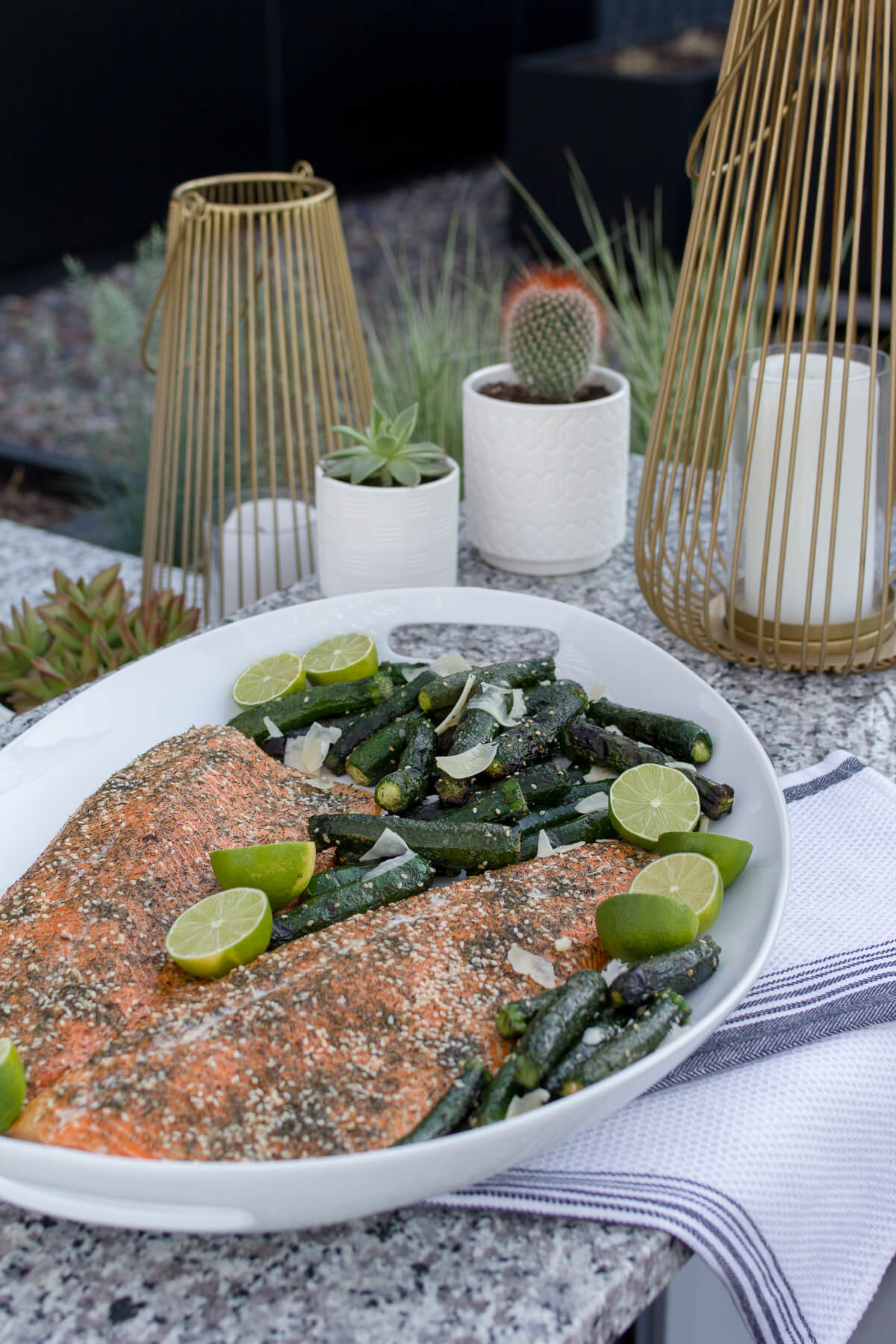 Enjoy this fresh Steelhead Trout recipe that's been rubbed with a sesame-dill seasoning and grilled slowly over a cedar plank. Serve with a delicious, roasted red pepper sauce with a hint of spice. Recipe at www.designsofanykind.com