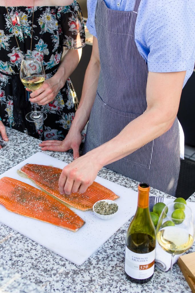 Enjoy this fresh Steelhead Trout recipe that's been rubbed with a sesame-dill seasoning and grilled slowly over a cedar plank. Serve with a delicious, roasted red pepper sauce with a hint of spice. Recipe at www.designsofanykind.com